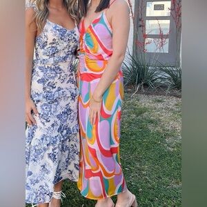 Skies Are Blue Colorful Formal Maxi Dress